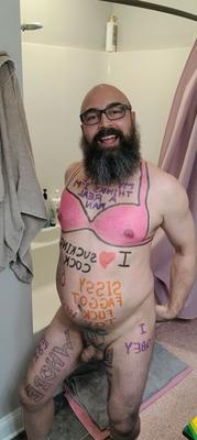Pathetic Loser SissyFaggotLola Body Writing and things it likes