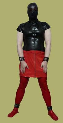 Shiny latex crossdressing