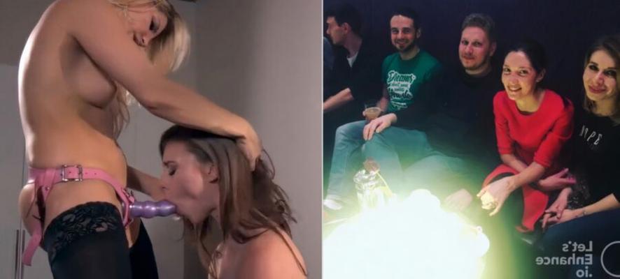 Adolescente Chupa uma Cinta Vibrador
