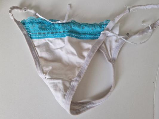 Black neigbour girls tiny worn thong panty string