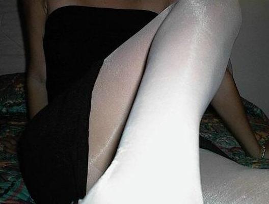 white pantyhose bed
