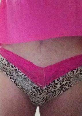 My Bulge in Purple Pink Lace Leopard Panties