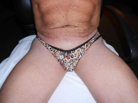 Leopard print bikini cut.