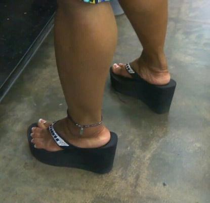 Ebony Platform Flip Flops