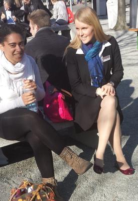 Pantyhose sluts on trade show VIII