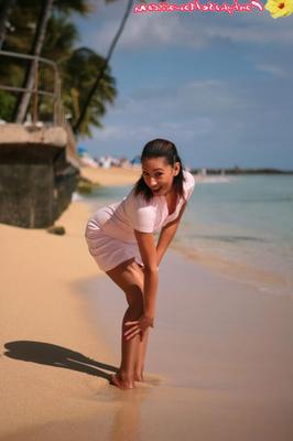 pantimedias en la playa