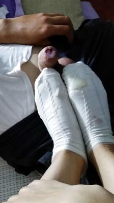 Sperma auf Socken