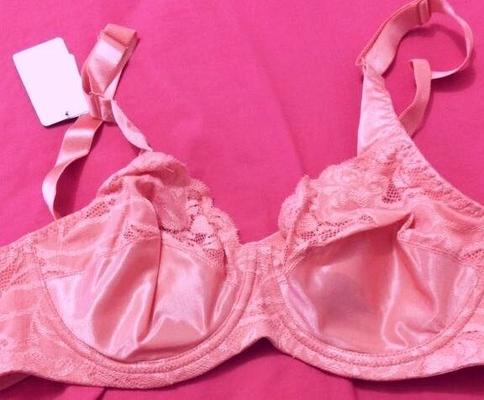 PINK SATIN BRA AND HUGE BREASTS