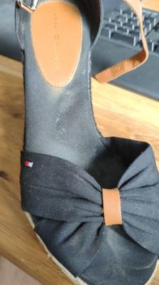 Her worn, cum stained Tommy Hilfiger wedges - slut GF