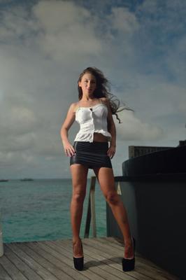 Julie in extremen Plateau-High-Heels