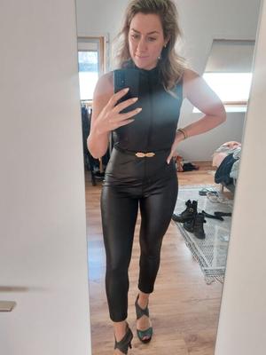 Milfs / Sluts in Shein leather catsuit / leggings