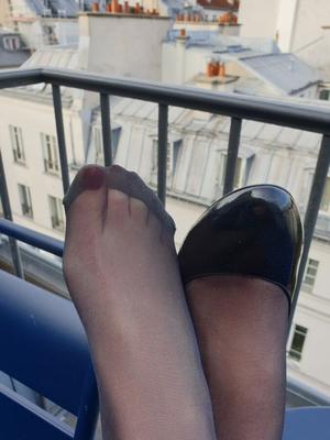 Petite amie RHt pieds en nylon bas talons collants