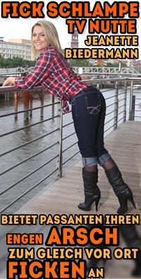 Milf Schlampe/Nutte Jeanette Biedermann、Geile Jedermann Ficksau