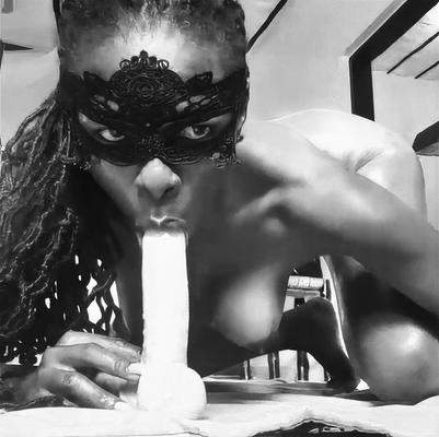 ** HOT ** Hot Masked Ebony Nairobi Girl Sucking Dick Dildo 
