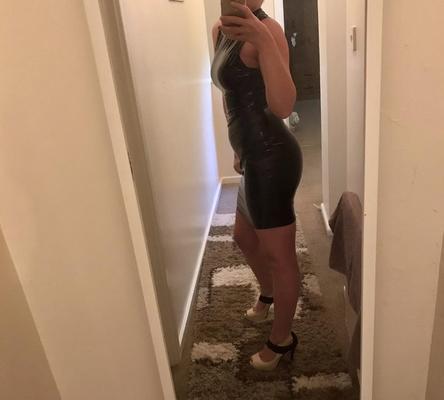 UK wife dressed to impress in shiny and lingerie