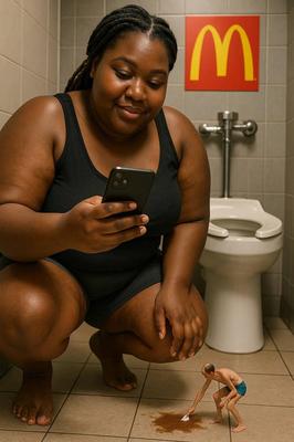 Giantess toilet