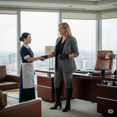 Der erste Tag eines Dienstmädchens bei der Arbeitskörperschaft