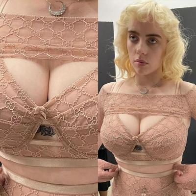 Tit Slut Billie Eilish、Fat Uddersは精液を懇願します